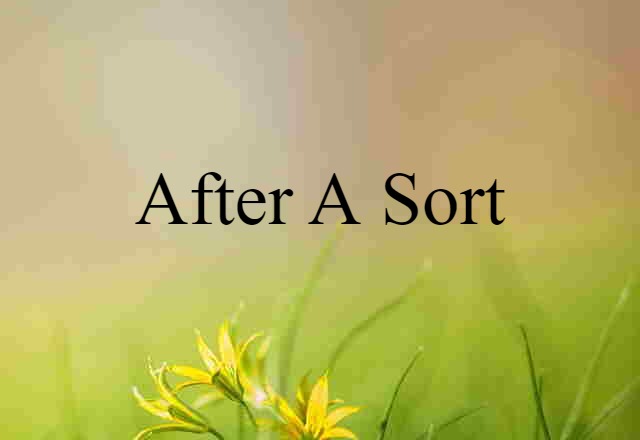 after a sort