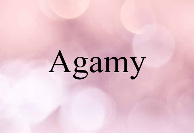 Agamy (noun) Definition, Meaning & Examples