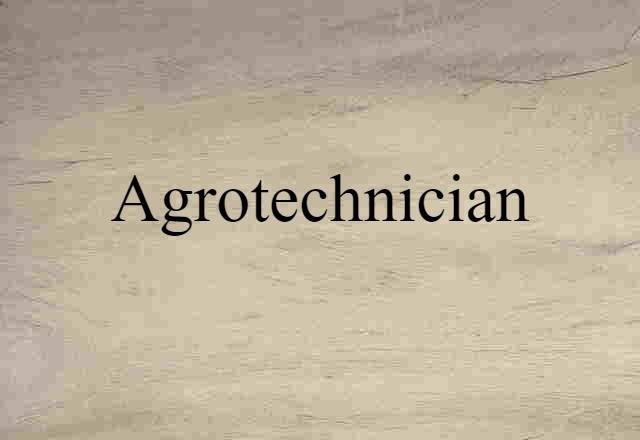 Agrotechnician (noun) Definition, Meaning & Examples