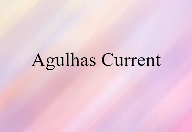 Agulhas Current (noun) Definition, Meaning & Examples