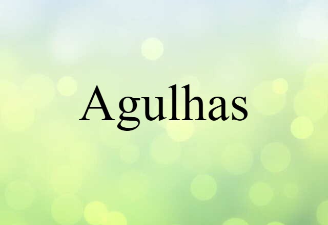 Agulhas (noun) Definition, Meaning & Examples