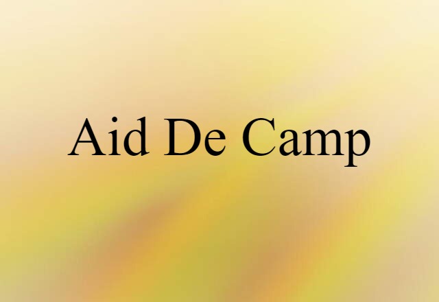 Aid-de-camp (noun) Definition, Meaning & Examples