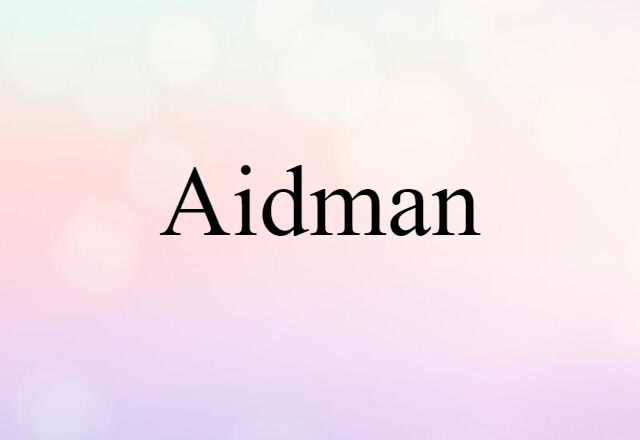 Aidman (noun) Definition, Meaning & Examples