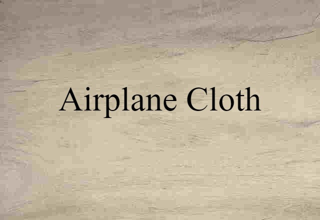 Airplane Cloth (noun) Definition, Meaning & Examples