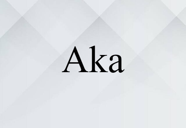 Aka (noun) Definition, Meaning & Examples