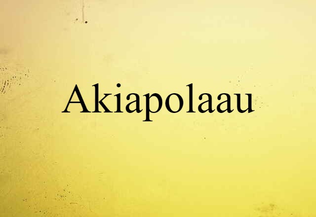 Akiapolaau (noun) Definition, Meaning & Examples