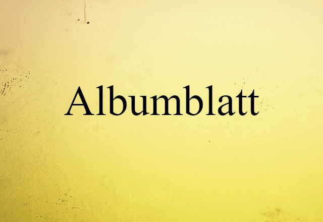 albumblatt