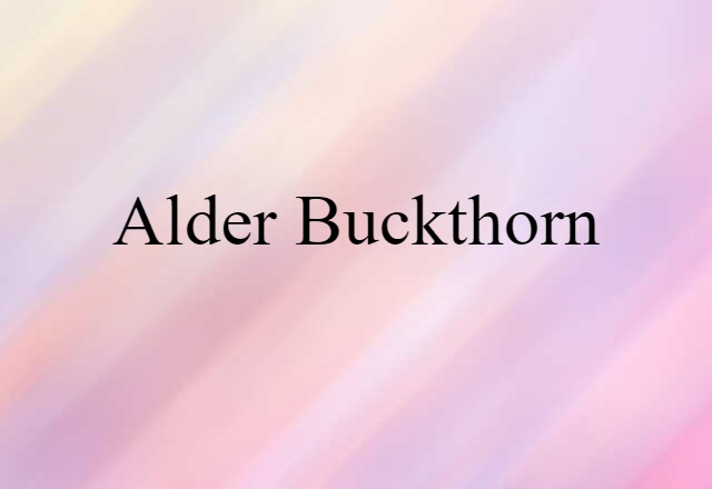 alder buckthorn