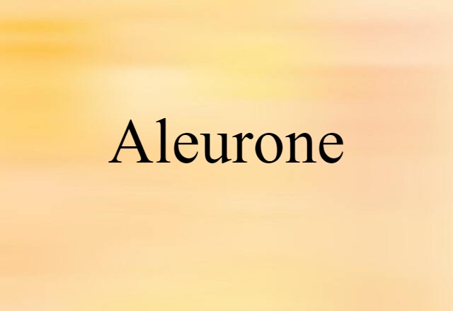 Aleurone (noun) Definition, Meaning & Examples