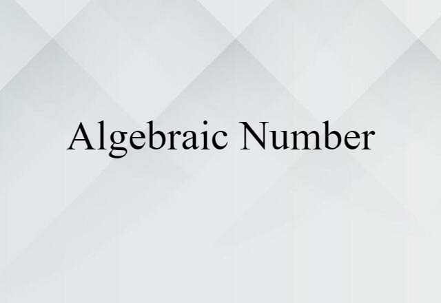 algebraic number