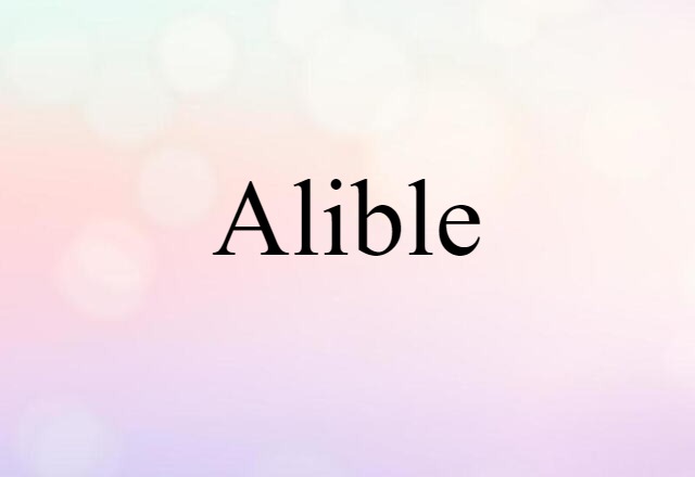 Alible (noun) Definition, Meaning & Examples