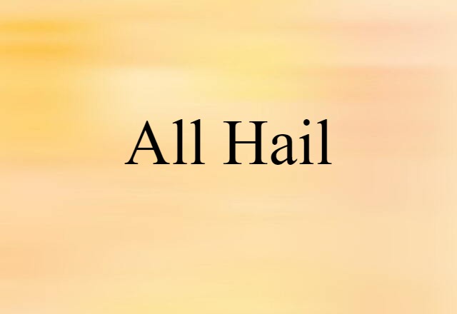 All Hail (noun) Definition, Meaning & Examples