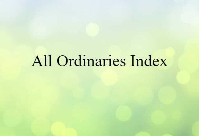 All-Ordinaries Index