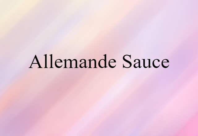 allemande sauce