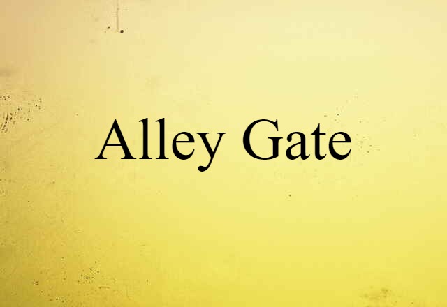 Alley Gate (noun) Definition, Meaning & Examples