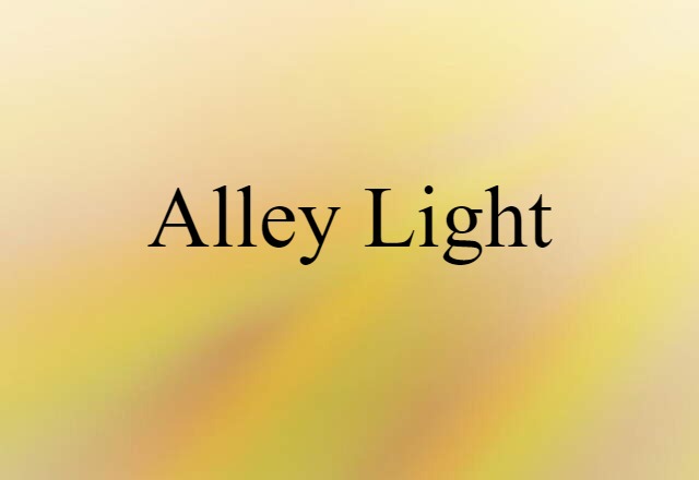 Alley Light (noun) Definition, Meaning & Examples