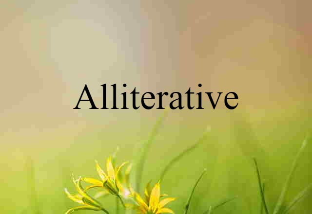 Alliterative (noun) Definition, Meaning & Examples