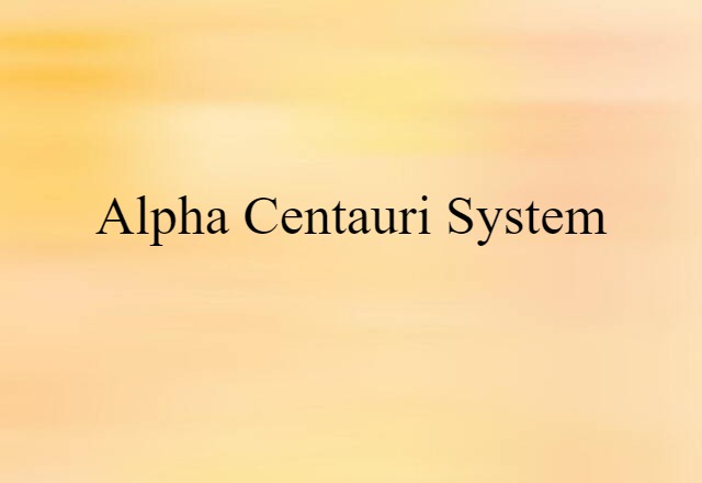 Alpha Centauri system