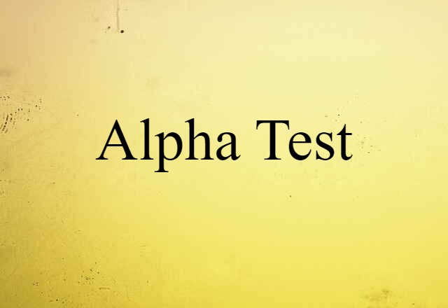 alpha test