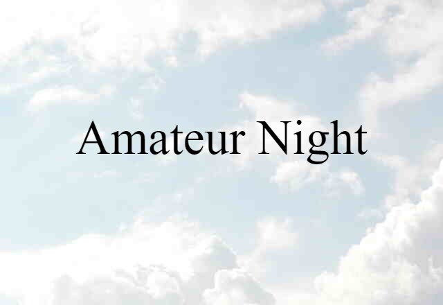 Amateur Night (noun) Definition, Meaning & Examples