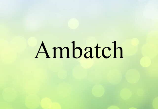 Ambatch (noun) Definition, Meaning & Examples