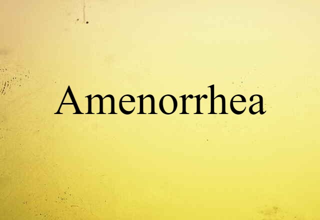 Amenorrhea (noun) Definition, Meaning & Examples