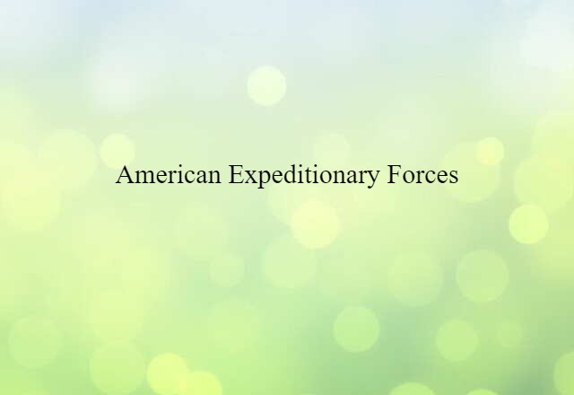 American Expeditionary Forces