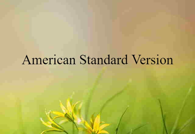 American Standard Version