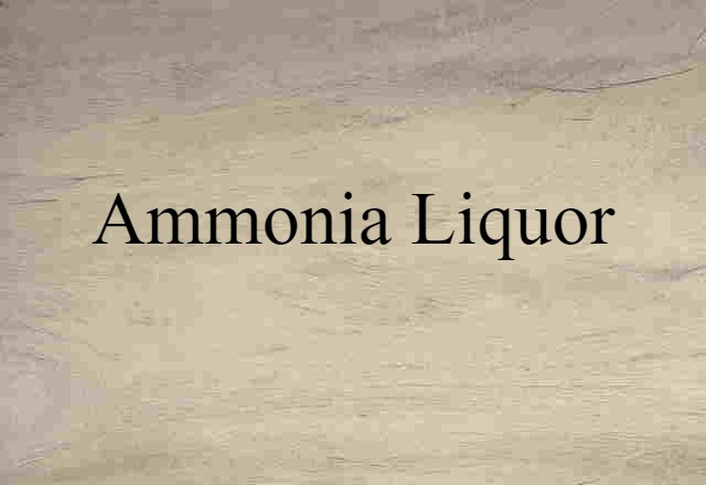 Ammonia Liquor (noun) Definition, Meaning & Examples