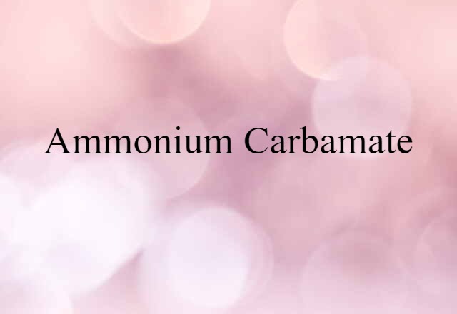 ammonium carbamate