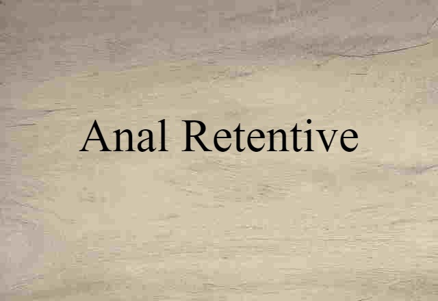 Anal Retentive (noun) Definition, Meaning & Examples