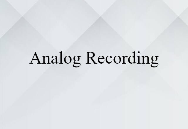 analog recording