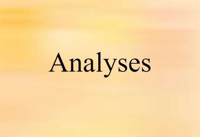 Analyses (noun) Definition, Meaning & Examples