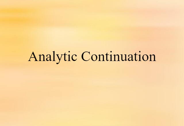 analytic continuation