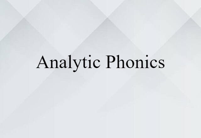 analytic phonics