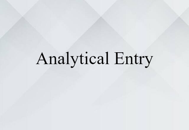 analytical entry