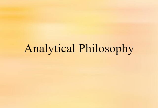 analytical philosophy