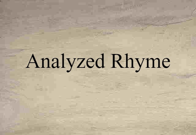 analyzed rhyme