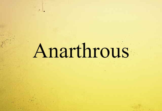 anarthrous