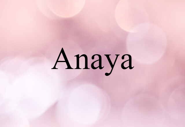 Anaya (noun) Definition, Meaning & Examples