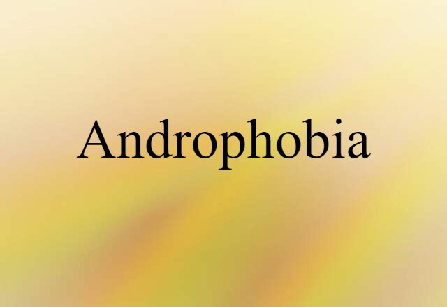 Androphobia (noun) Definition, Meaning & Examples