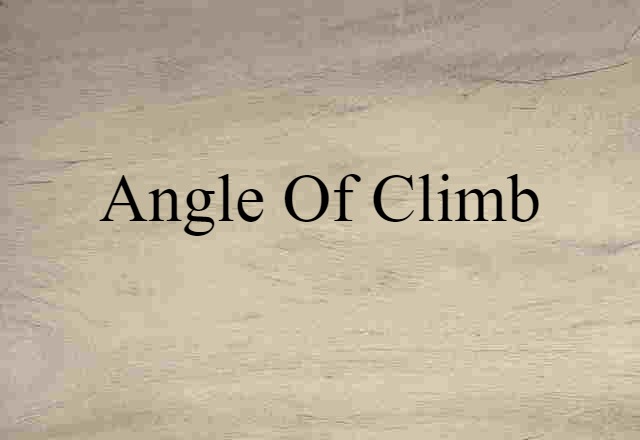 Angle Of Climb (noun) Definition, Meaning & Examples