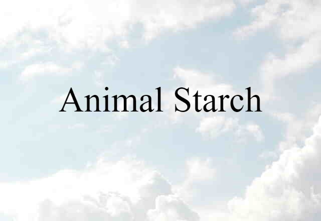 Animal Starch (noun) Definition, Meaning & Examples