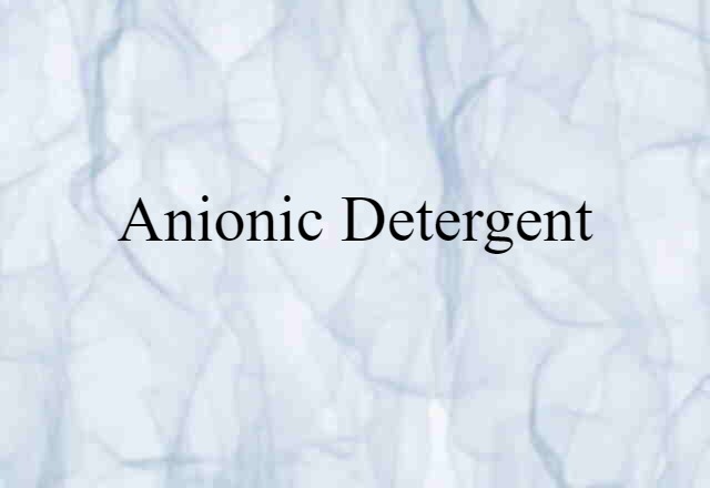 Anionic Detergent (noun) Definition, Meaning & Examples