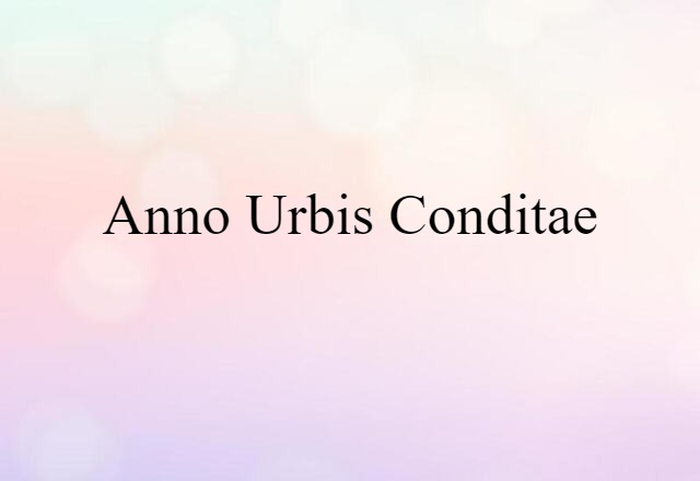 anno urbis conditae