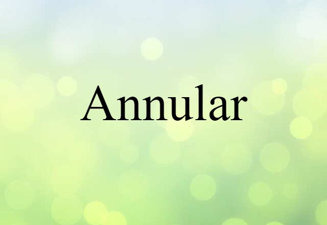 Annular (noun) Definition, Meaning & Examples