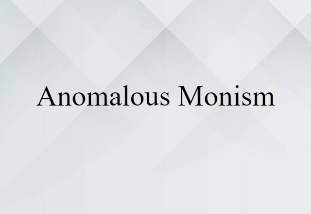 anomalous monism