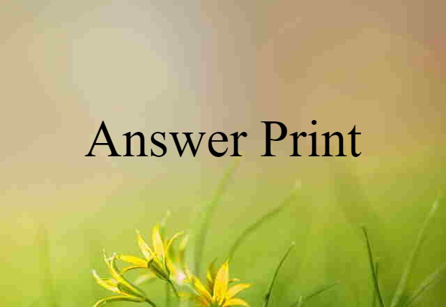 answer print