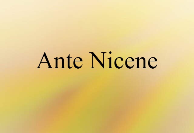 ante-Nicene