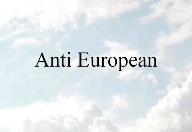 Anti-European (noun) Definition, Meaning & Examples